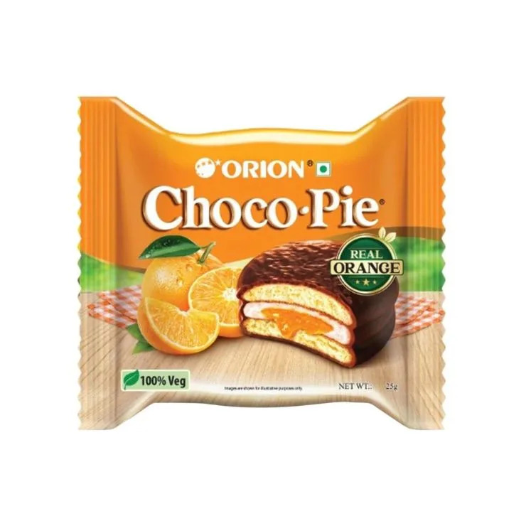 Orion chocopie Real Orange 100% Veg, 25g