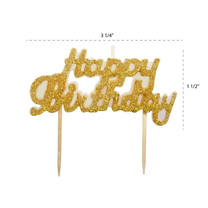 Candeline Golden Happy Birthday Candel
