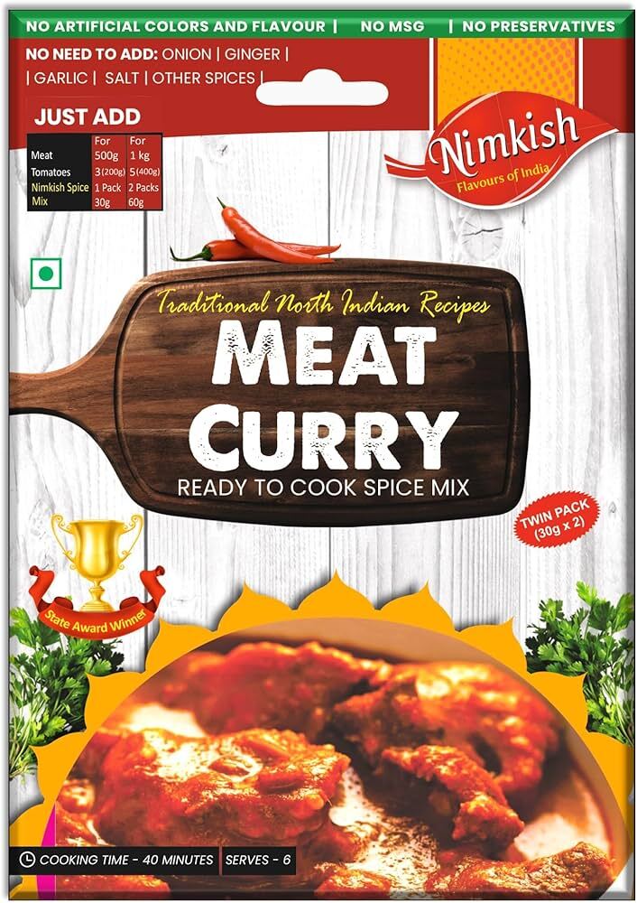 Nimkish Meat Curry Ready to Cook Spice Mix Masala 60g