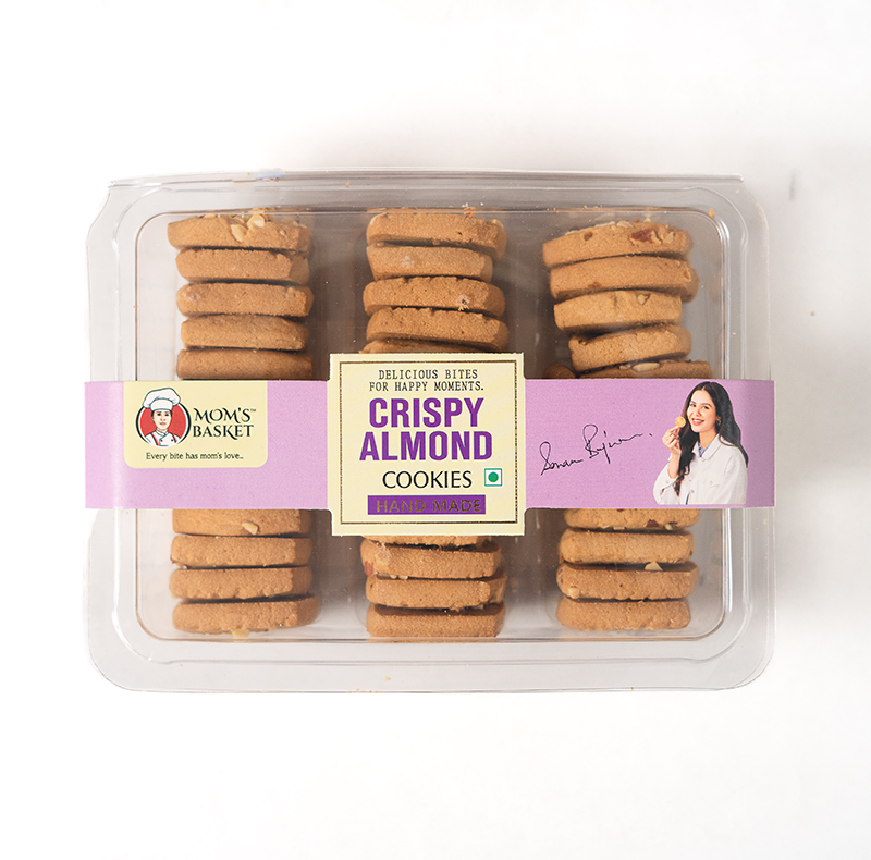 Moms Basket Crispy Almond Hand Made Cookies, 300 gm