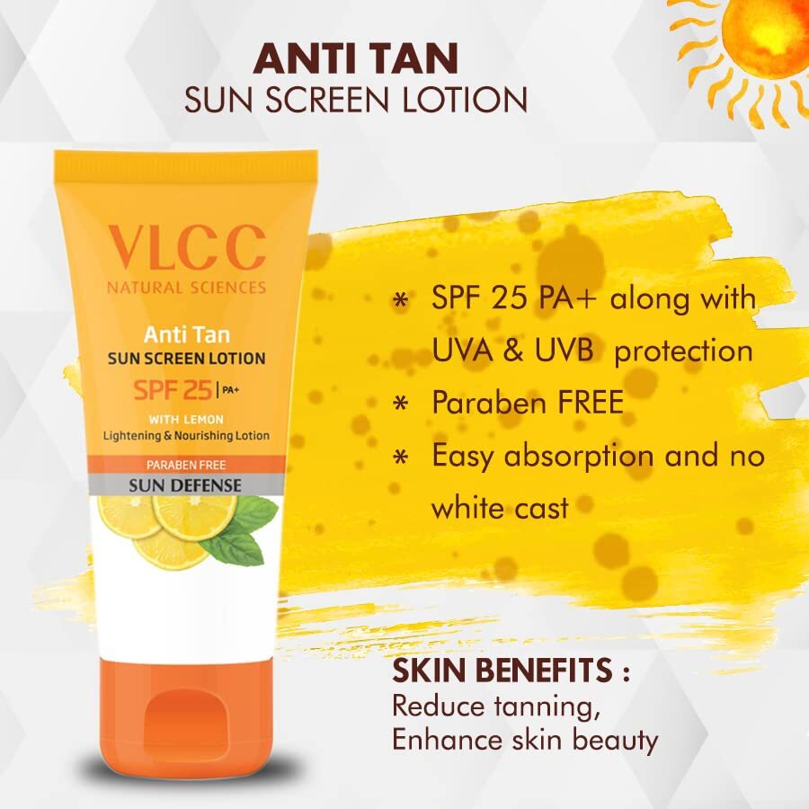 VLCC Natural Sciences Anti Tan Sun Screen Lotion - SPF 25 PA+, 150 ml