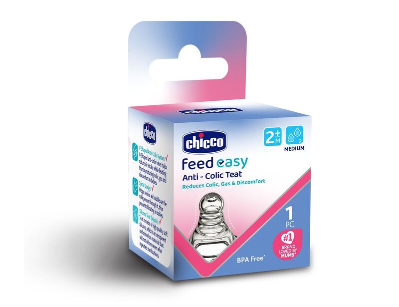 Chicco Feed Easy Teat (2m+, Medium) (2 Pcs)