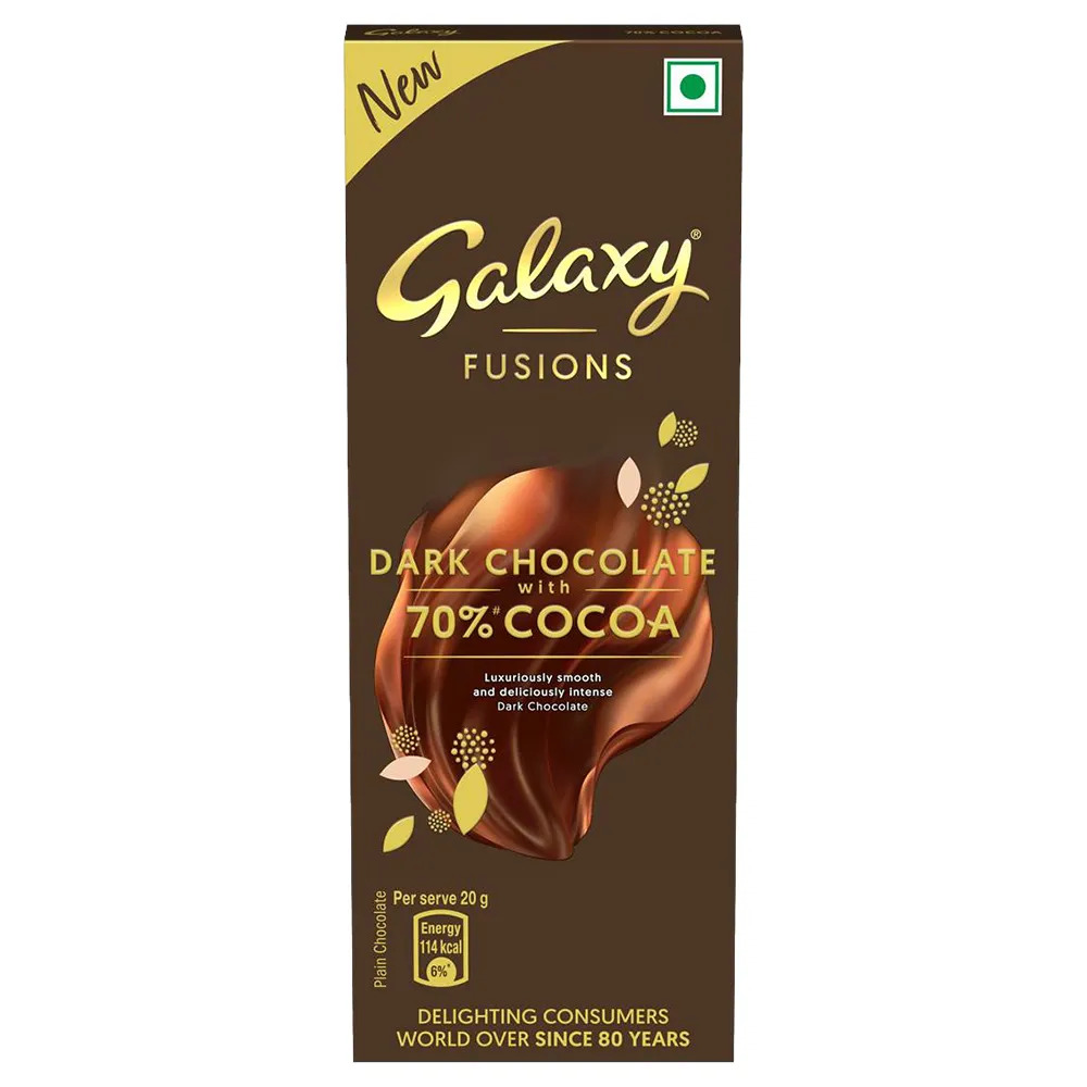Galaxy Fusions Dark Chocolate With 70Percent Cocoa, 27.5g