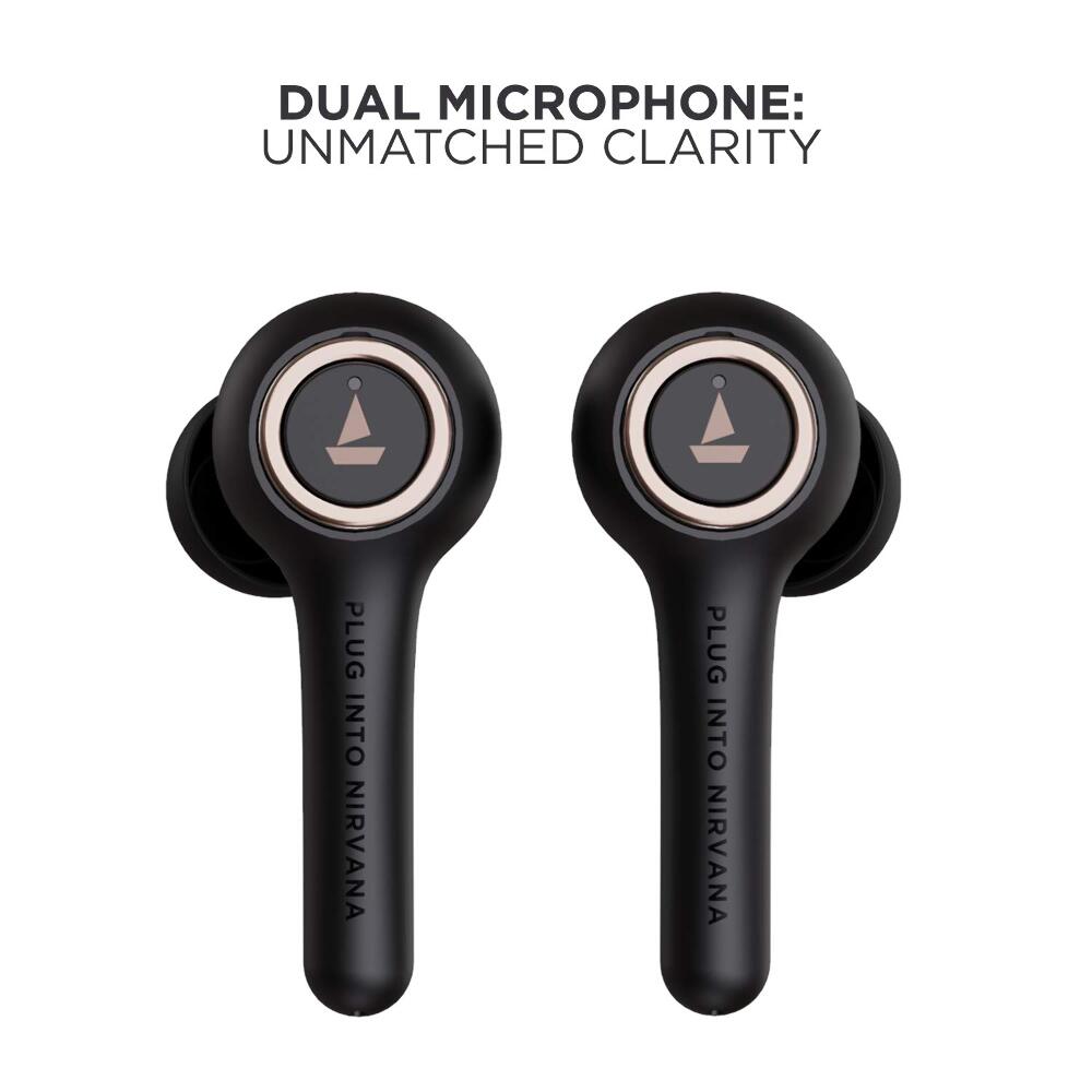Boat Airdopes 511V2 TWS Ear-Buds with IWP Technology, Ergonomic Never Drop Design, Classy Build, Bluetooth V5.0, Up to 30H Total Playback, IPX4, Dual Microphones and Immersive Sound(Active Black)