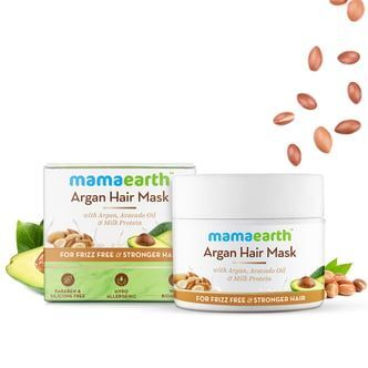 Mamaearth Argan Hair Mask with Argan, Avocado Oil, and Milk Protein for Frizz-free and Stronger Hair-200 ml