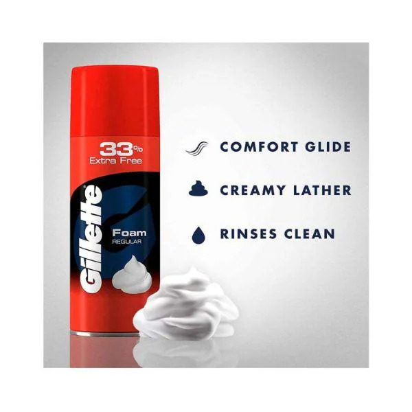 Gillette Classic Regular Pre Shave Foam 418g with 33 % Extra free