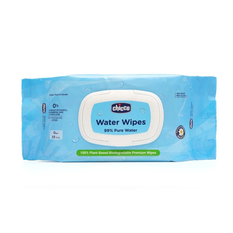 Chicco water wipes, 72 pcs