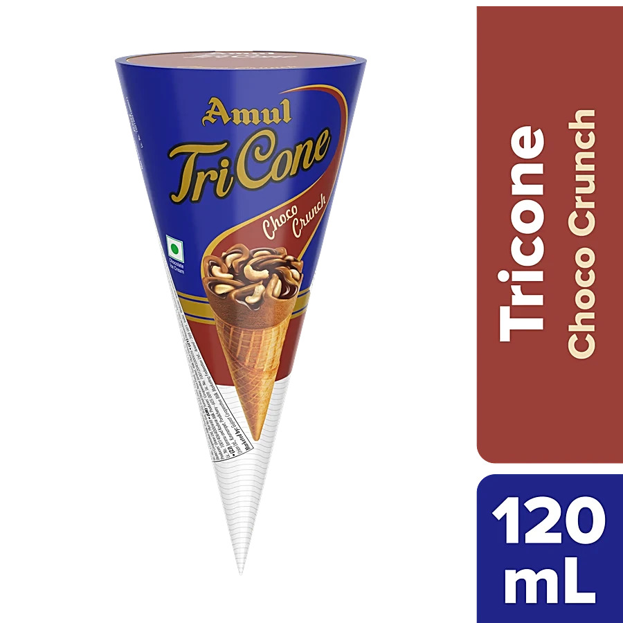 Amul Tri Cone Choco Crunch Ice Cream 120ML