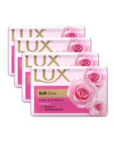 Lux Soft Glow Rose & Vitamin E Soap, 75 gm ( Pack of 4 )