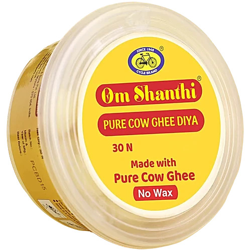 Cycle Om Shanthi Pure Cow Ghee Diya 30 pcs