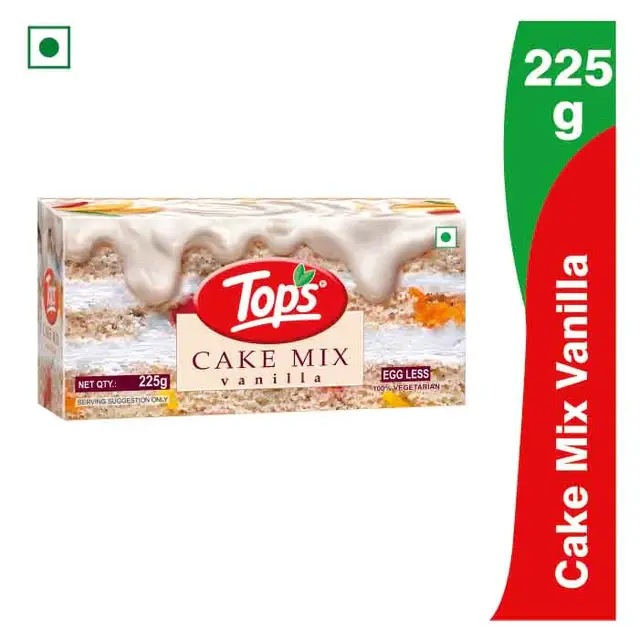 Tops Cake Mix - Vanilla (100% Vegetarian), 225 gm Carton