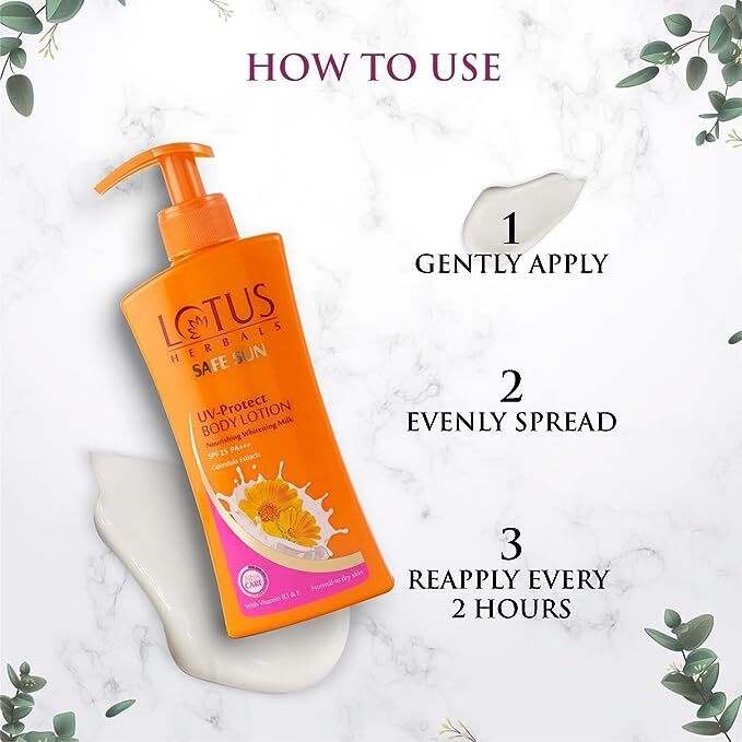 Lotus Herbals Safe Sun UV Protect Body Lotion SPF 25 PA+++, 250 ml