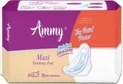 Ammy Maxi XXL Sanitary Napkins with Wings, Super Absorbent Core, Cottony Soft Sanitary Pad (Pack of 15)