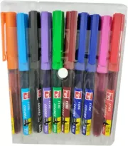 FIGO 10 Vivid Coloured Ink Pen 0.7 Multi-function Pen (Pack of 10, Multi Colours)