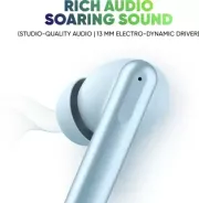 Mivi DuoPods F70 ENC with Quad Mic, 50+ Hrs Playtime| Made in India | Powerful Bass Bluetooth Headset (Blue, True Wireless)