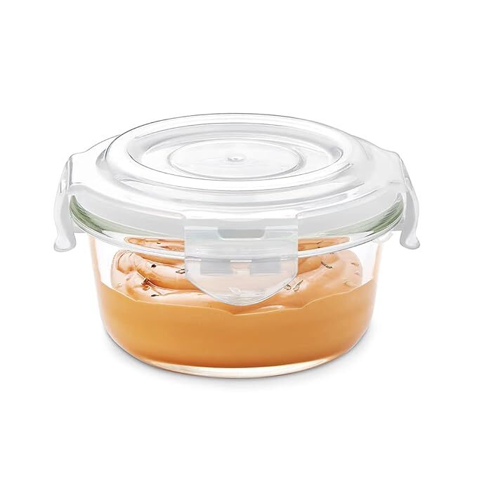 Borosil Microwavable Glass Klip-N-Store Round Container 620ml