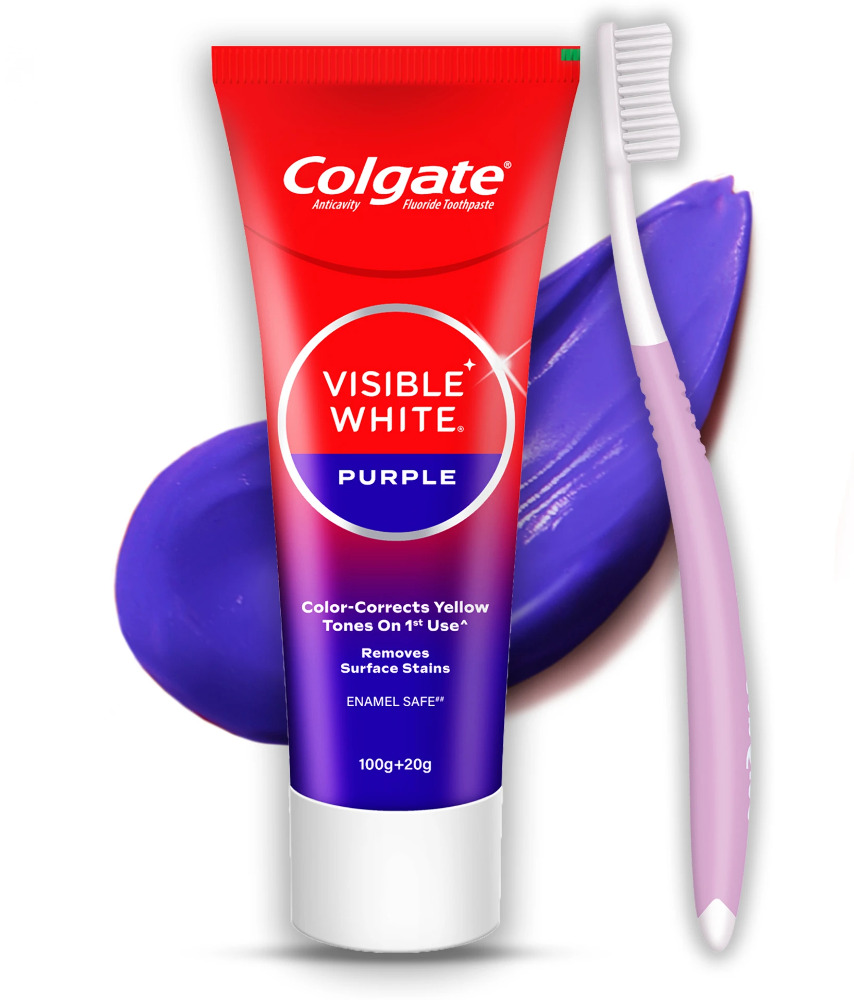 Colgate Visible White Purple Toothbrush 100+20gm