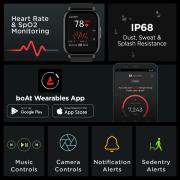 boAt Wave Ultima Max Smart Watch with 1.9" & 2.5D Curved Display, Wireless Charging with Upto 10 Days Battery Life, Multiple Watch Faces, HR & SpO2 Monitoring, 25 Sports Modes, IP68(Pitch Black)