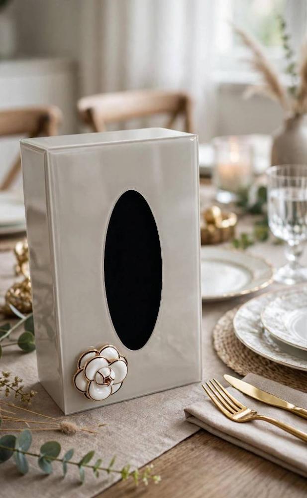 Luxury Oval Opening Facial Tissue Holder Stand 1pc