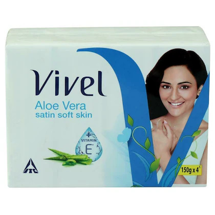Bulk Deal - Vivel Aloe Vera Satin Soft Skin Soap 4*150 g ( Pack of 5 Set )