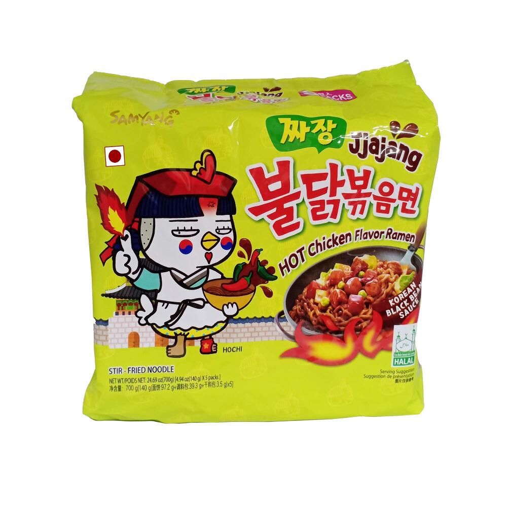 Samyang Jjajang Black bean sauce Hot Chicken Flavor Ramen Noodle (140x5)700g