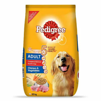 Pedigree Dry Food for Adult Dogs, Chicken & Vegetables Flavour, 10kg Pack