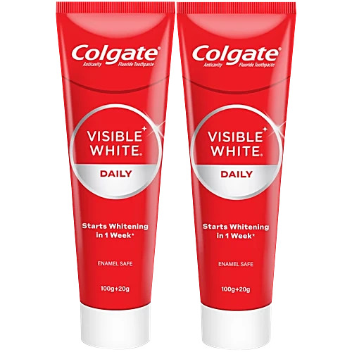 Colgate Visible White Anticavity Fluoride Toothpaste Saver Pack 200+20g