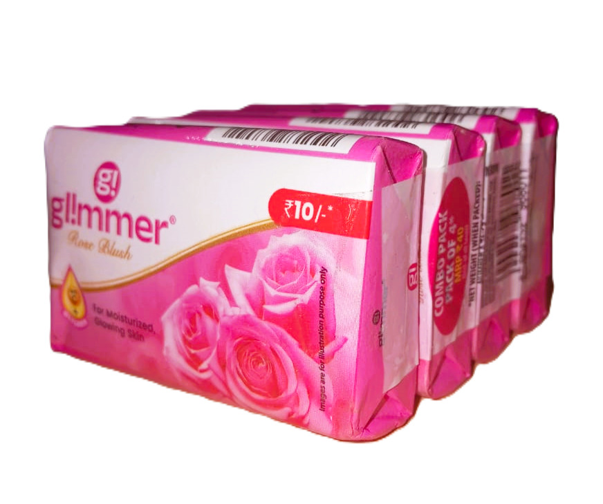 Glimmer Soap Rose Blush For Moisturized Glowing Skin, 170g Pack Of 4