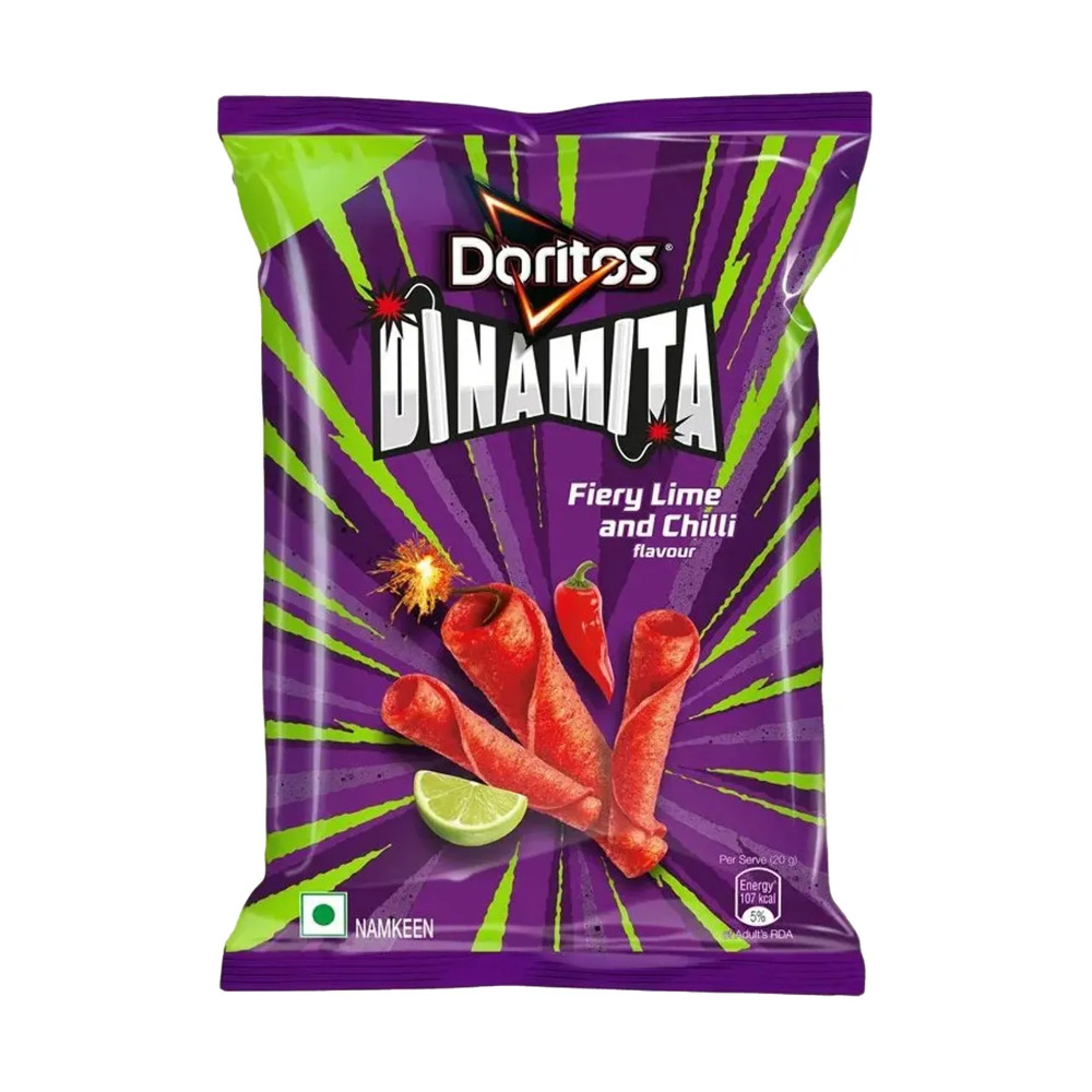 Doritos Dinamita Fiery Lime And Chilli Rolled Tortilla Chips, 48 g