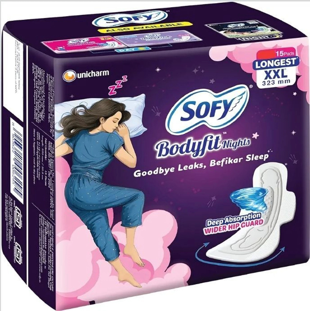 Sofy Bodyfit Nights Longest XXL 323MM 15 Pads