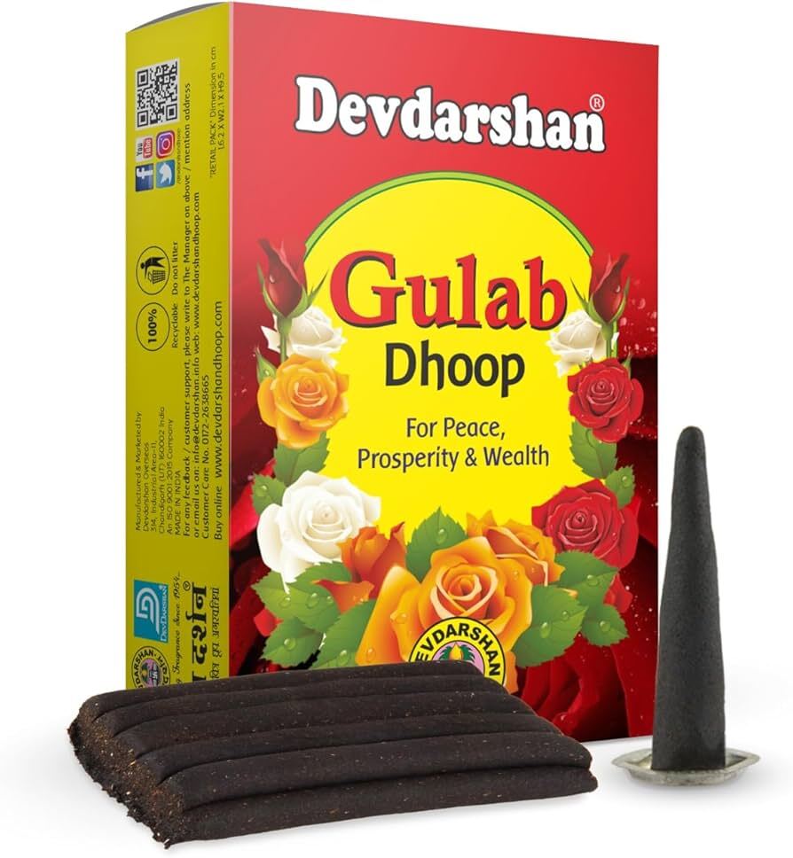 Devdarshan Gulab Dhoop For Peace, Prosperity & Wealth 10dhoop sticks