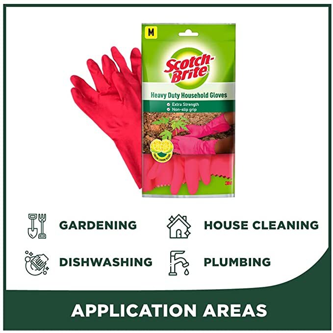 Scotch Brite Heavy Duty Gloves, Medium, 1 Pack