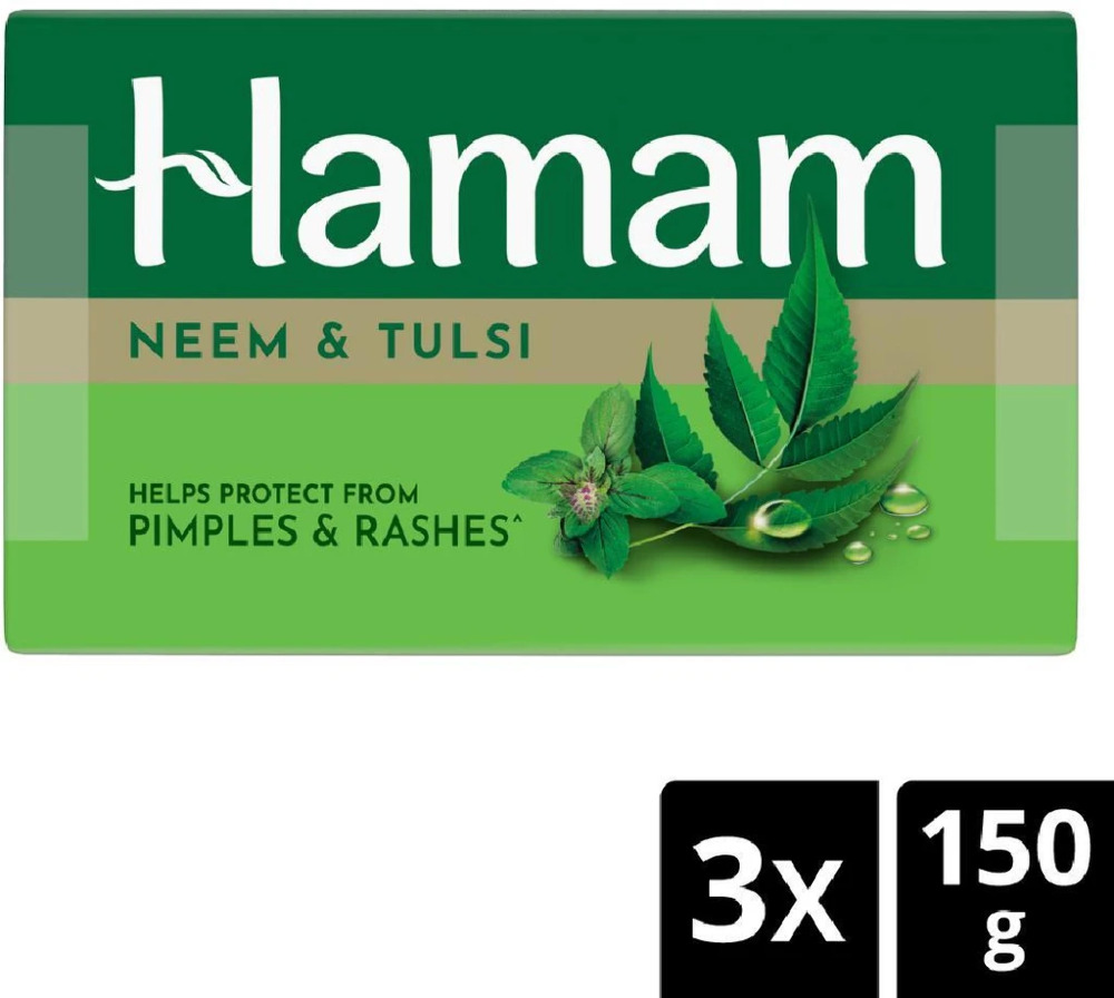 Hamam Neem & Tulsi Pimples & Rashes Soap 150gm (Pack Of 3)