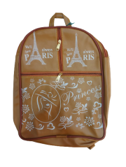 girls Printed Golden Brown Bagpack pithubag