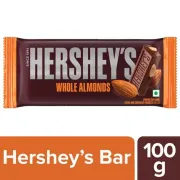 Hersheys Whole Almonds Chocolate Bar, 100 g