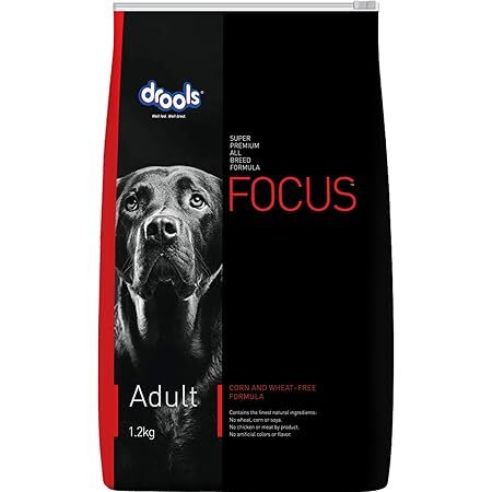 Drools Focus Adult Super Premium Dry Dog Food, Meat Flavour, 1.2kg