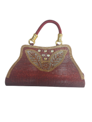 Maroon Yellow Color Women Hand Bag