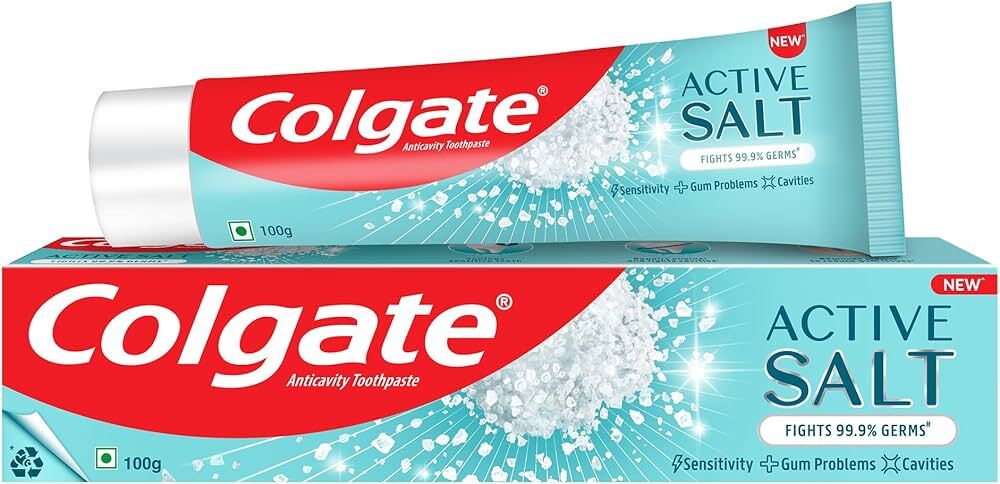Colgate Active Salt Fights 99.9% Germs, 100g