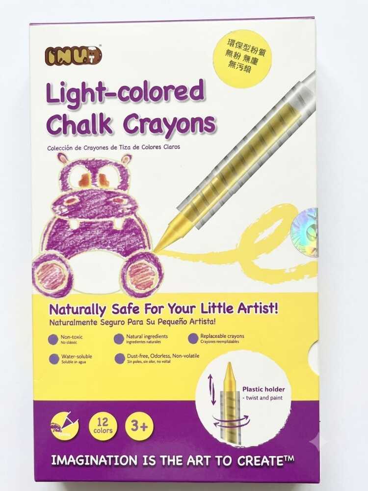 Funny Rabbit Light Colored Chalk Crayons 12 Colors 1N