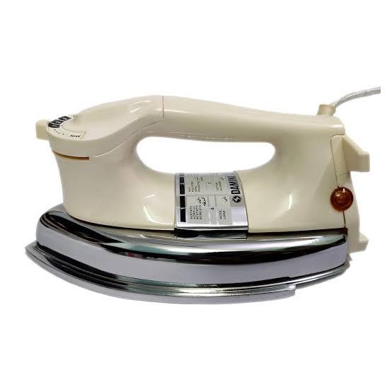 DAMINI Plancha-999_750 Watt Electric Dry Iron with Non-Stick Sole Plate (White)