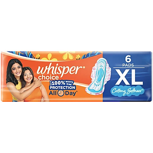 Whisper Choice Sanitary Napkins xl 6 pcs