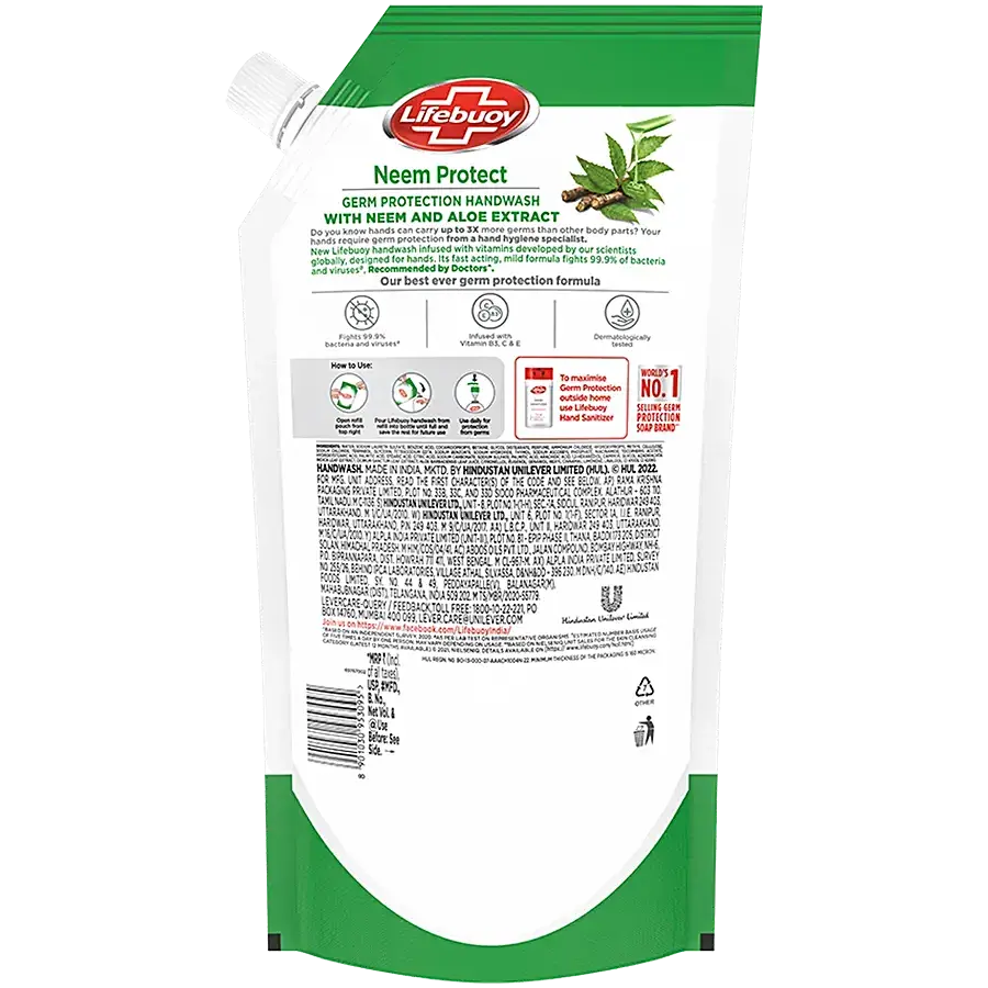 Lifebuoy Nature Germ Protection Handwash - Neem Protect, 750 ml