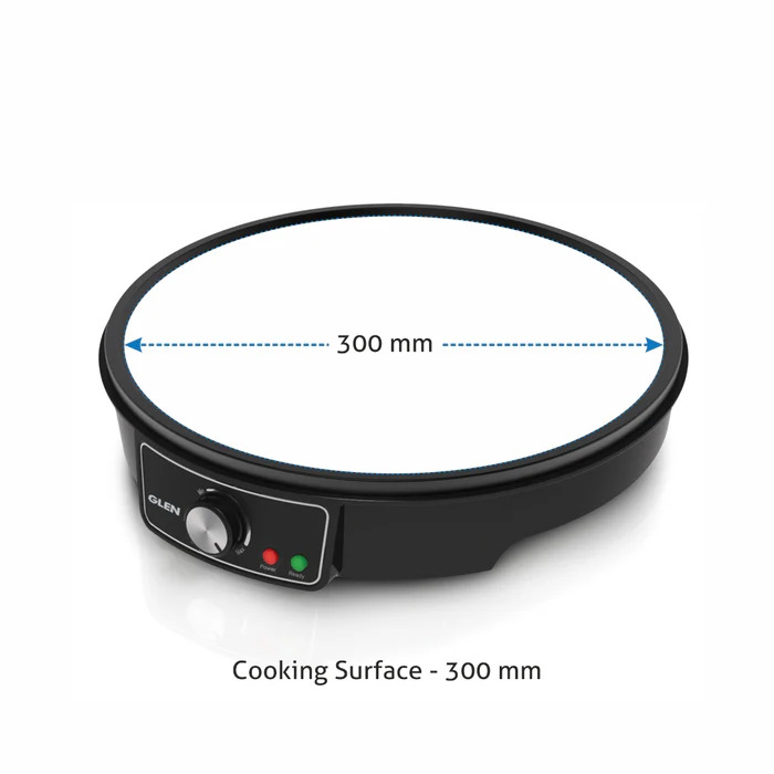 Electric Dosa Maker makes Crepe, Chilla 30CM Non-Stick Cooking Plate, Temperature Control - Black (3038)