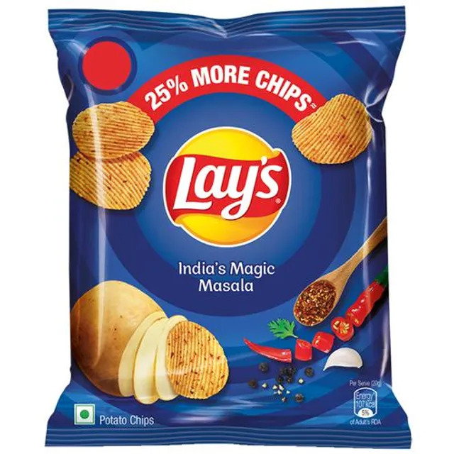 Bulk Deal :- Lays Potato Chips - Indias Magic Masala, 23 g Pouch ( Pack of 12 )