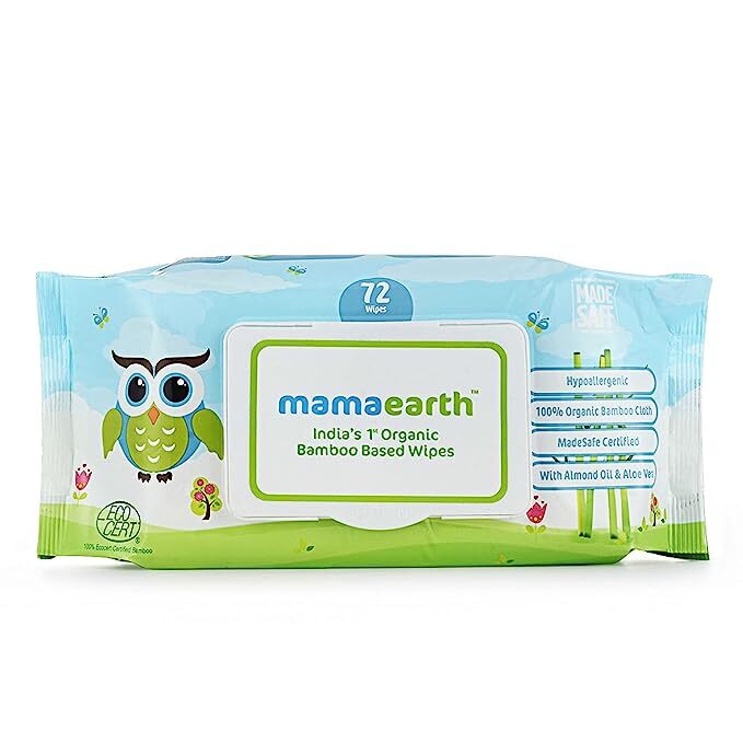 Mamaearth Organic Bamboo Based Baby 72 Wipes