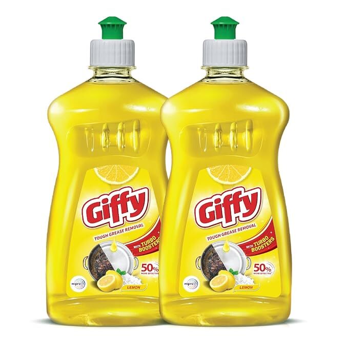 Giffy Concentrated Liquid Dish Wash Gel with the Power of Turbo Boosters Lemon 250ml Buy 1 10Get 1