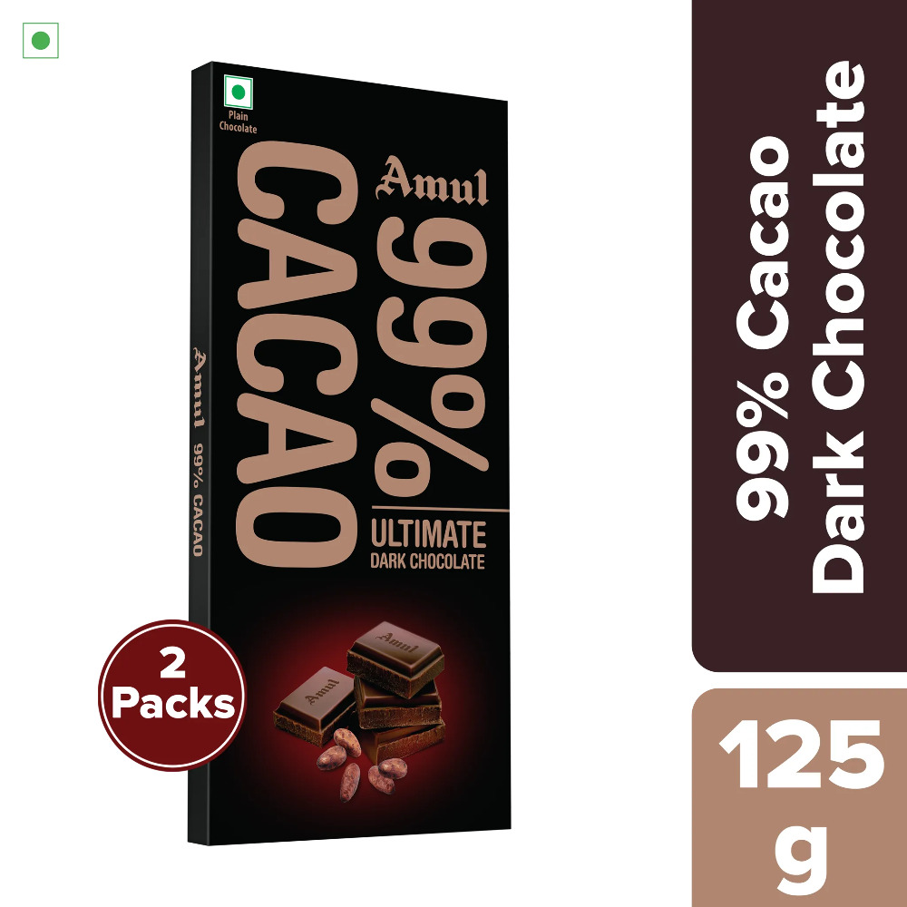 Amul Cacao 99% Cacao Ultimate Dark 125gm