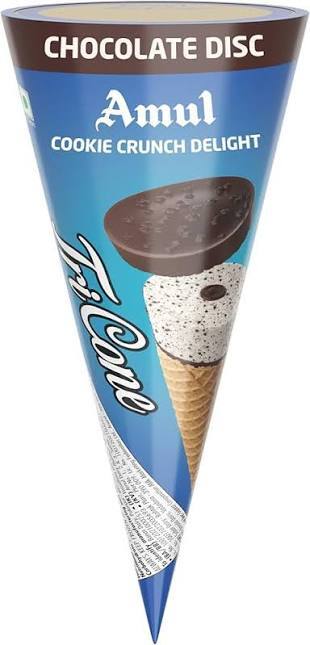 Amul Chocolate Disc Cookie Crunch Delight Tri Cone 120ml