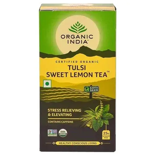 Organic India Tulsi Sweet Lemon Tea|Tea Bags, Net Qty 25 Infusion bags * 1.8 g