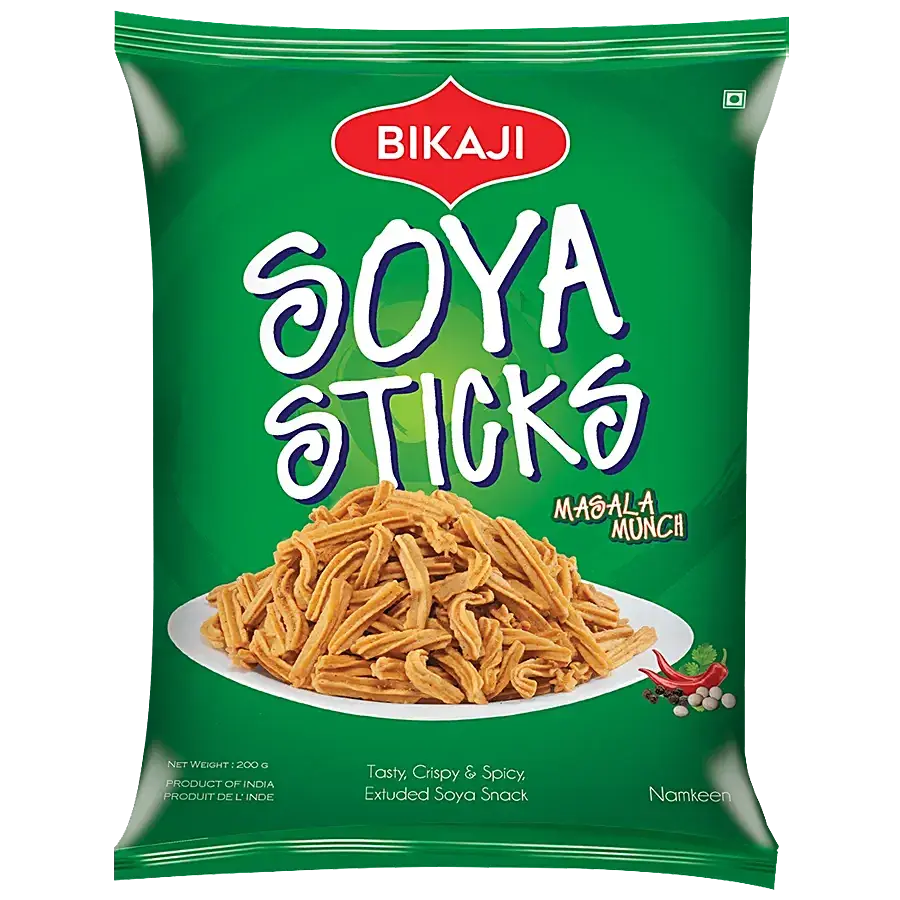 BULK DEAL - Bikaji Soya Sticks Masala Munch, 200 gm (Pack of 10 )